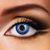 Kleurlenzen - Blue Leopard - jaarlenzen met lenshouder - blauwe contactlenzen Fashionlens®