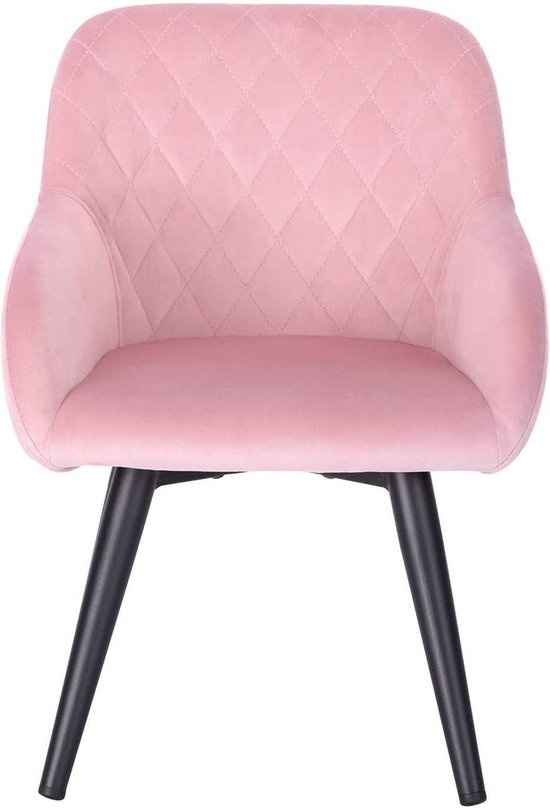 FURNIBELLA - Kinderstoel met rugleuning in fluwelen stof roze metalen | bol.com