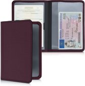 Housse kwmobile pour certificat d'immatriculation et permis de conduire - Étui avec porte-cartes violet bordeaux - Housse en néoprène