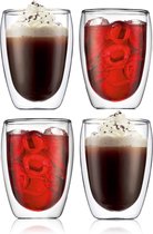 NOIR 528 - Dubbelwandige Glazen - 350 ml - Latte Macchiato - Thermoglazen - Theeglazen - Cappuccino Glazen- 4 Stuks