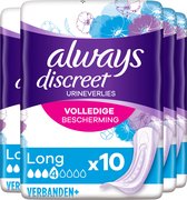 Always Discreet Verband Voor Urineverlies - Plus Long - Voordeelverpakking 4 x 10 stuks