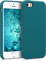 kwmobile telefoonhoesje voor Apple iPhone SE (1.Gen 2016) / 5 / 5S - Hoesje met siliconen coating - Smartphone case in mat petrol