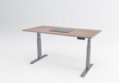 Tri-desk Premium | Elektrisch zit-sta bureau | Aluminium onderstel | Robson eiken blad | 140 x 80 cm