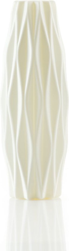 Onbreekbare witte design vaas - Kunstof bloemenvaas wit
