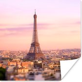 Affiche Vue de Paris avec la Tour Eiffel s'élevant au-dessus - 30x30 cm