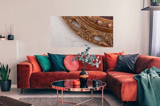 FRAMO Op maat gemaakte houten fotolijst, 74 x 56 cm, aluminium, Criss Cross, kleur/grootte naar keuze, ontspiegeld acrylglas, lijst voor puzzel, foto's, poster