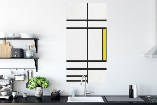 Affiche Composition en blanc, rouge et jaune - Piet Mondrian - 60x120 cm