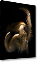 Akoestische panelen - Geluidsisolatie - Akoestische wandpanelen - Akoestisch schilderij AcousticBudget® - paneel met gouden vogelveren - design 207 - 40x60 - Wanddecoratie - woonka
