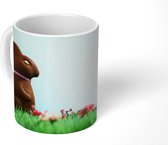 Mok - Chocolade paashazen in het veld - 350 ML - Beker