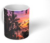 Mok - Zonsondergang - Palmbomen - Strand - 350 ML - Beker