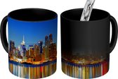 Magische Mok - Foto op Warmte Mok - Skyline is 's nachts New York - 350 ML