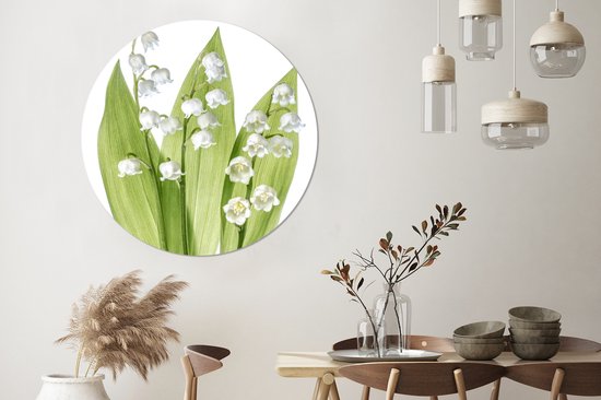 Wall Circle - Wall Circle Indoor - Une des fleurs blanches du Muguet - ⌀ 120 cm - Décoration murale - Peintures Ronds XXL