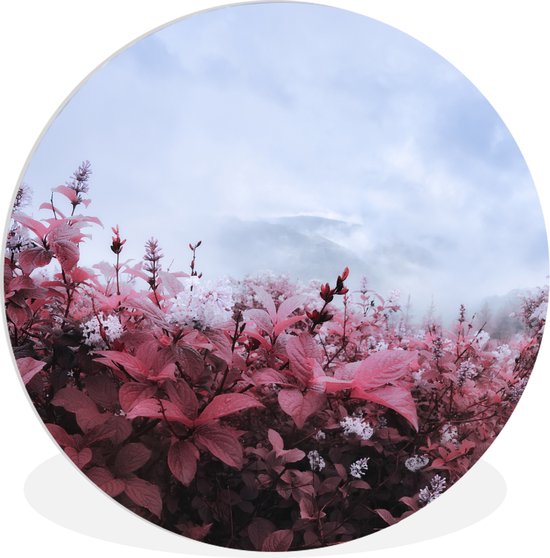 WallCircle - Wall Circle - Wall Circle Indoor - Fleurs dans la brume - 150x150 cm - Décoration murale - Peintures Ronds