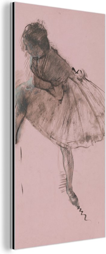 Wanddecoratie Metaal - Aluminium Schilderij Industrieel - Studie van een balletdanser - Schilderij van Edgar Degas - 20x40 cm - Dibond - Foto op aluminium - Industriële muurdecoratie - Voor de woonkamer/slaapkamer