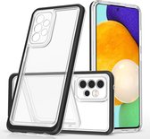 Samsung A72 5G hoesje transparant cover met bumper Zwart - Ultra Hybrid hoesje Samsung Galaxy A72 5G case