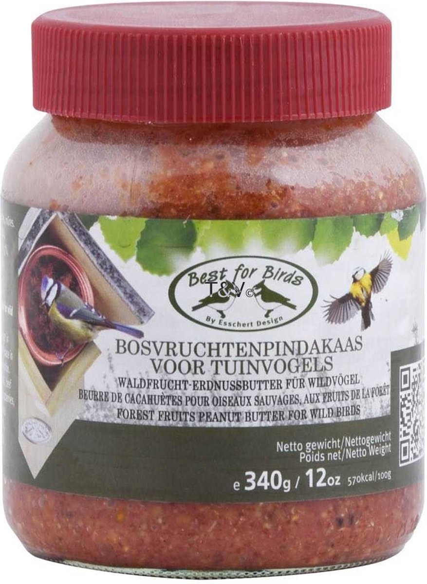 Esschert Design Vogelpindakaas - Tuinvogels Bosvruchten