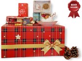 Luxe Kerstpakket-uniek pakket-kerst cadeau- kado december-cadeau voor vrouw – geschenk : Yankee kaarsen-porselein-thee-koekjes-honing-roode doos