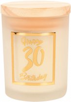 Verjaardag - Geurkaars - White/gold - Happy Birthday - 30 jaar - Giftbox wit/goud - In cadeauverpakking