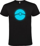 Zwart T-shirt Pokémon ' Pokéball ' Glow in the Dark Blauw maat S