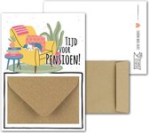 Geldkaart met mini Envelopje -> Pensioen - No:02 (Relaxstoel met kat-Tijd voor Pensioen) - LeuksteKaartjes.nl by xMar