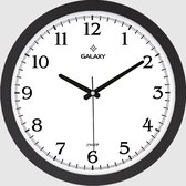 Galaxy - Wandklok - 35.5CM - Zwart - Stil Uurwerk - Modern - Zwarte Klok