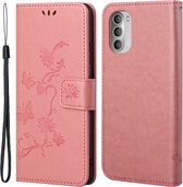 Bloemen Book Case - Motorola Moto G51 Hoesje - Pink