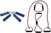 Tunturi - Fitness Set - Knijphalters 2 stuks - Tubbingset Rood