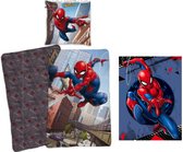 Spider-Man Dekbedovertrek - Eenpersoons - 140x200 cm - Katoen- Dubbelzijdige print- Kussen 65x65 cm, incl. Spider-man Fleecedeken 100x140.