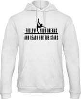 Sparkle&Dream - Trui \'Follow your dreams’ Wit - XS - Voor Turnen en Gymnastiek