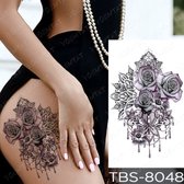 Paars Rose Sieraden Water Transfer Tattoo Stickers Vrouwen Body Borst Art Tijdelijke Tattoo Meisje Taille Armband Flash Tatoos Bloem