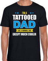 Tattooed dad like normal except cooler cadeau t-shirt zwart - heren - hobby / vaderdag / cadeau shirts XL