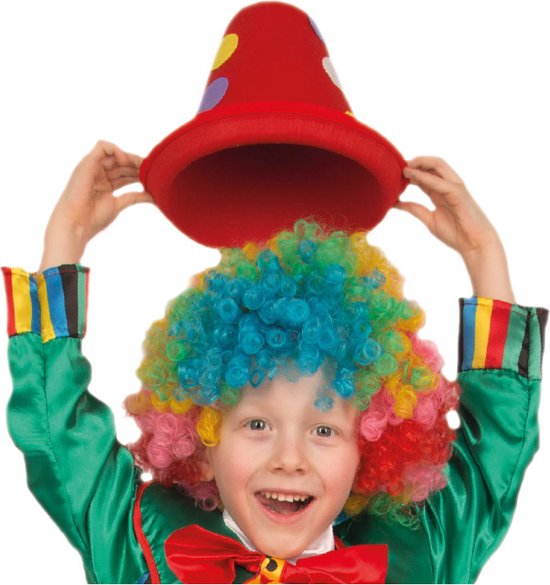 Chapeau de déguisement Clown enfant rouge - Chapeaux déguisement clown  carnaval | bol