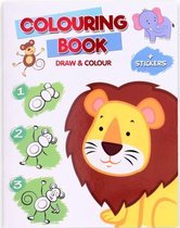 Stap voor stap teken- en kleurboek - Leren tekenen - Kleurboek met stickers - Knutselen