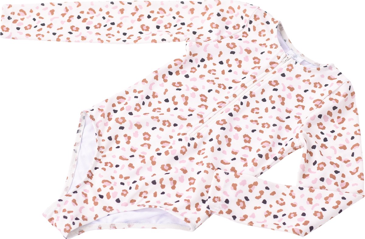 Swim Essentials UV Badpak Meisjes Met Lange Mouwen - Kaki - Leopard — afbeelding 16