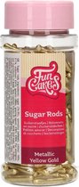 FunCakes - Metallic Sugar Rods - XL - Geelgoud - 70g