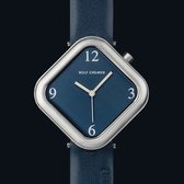 Rolf Cremer - horloge - dames - donkerblauw - titanium - kalfsleer - moederdag cadeau