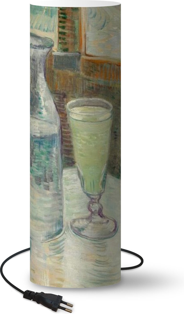 Lamp - Nachtlampje - Tafellamp slaapkamer - Cafétafel met absint - Vincent van Gogh - 70 cm hoog - Ø22.3 cm - Inclusief LED lamp