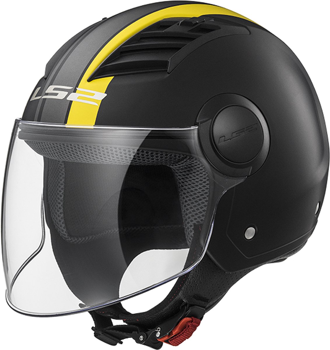 LS2 Helm Airflow Metropolis OF562 mat zwart / geel maat XS