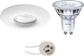 LED Spot Set - Luxino Luno Pro - Waterdicht IP65 - GU10 Fitting - Inbouw Rond - Mat Wit - Ø82mm - Philips - SceneSwitch 827 36D - 1.5W-5W - Warm Wit 2200K-2700K - Dimbaar