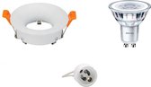 LED Spot Set - GU10 Fitting - Inbouw Rond - Mat Wit - Ø85mm - Philips - CorePro 827 36D - 3.5W - Warm Wit 2700K