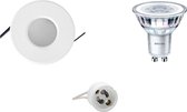 LED Spot Set - Igna - GU10 Fitting - Waterdicht IP65 - Inbouw Rond - Mat Wit - Ø82mm - Philips - CorePro 830 36D - 4W - Warm Wit 3000K - Dimbaar