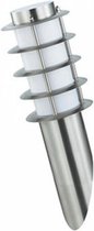 LED Tuinverlichting - Wandlamp Buiten - Nalid 1 - E27 Fitting - Rond - RVS - Philips - CorePro LEDbulb 827 A60 - 8W - Warm Wit 2700K