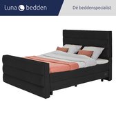 Luna Bedden - Boxspring Skye - 180x220 Compleet Zwart 3 Balken Bed