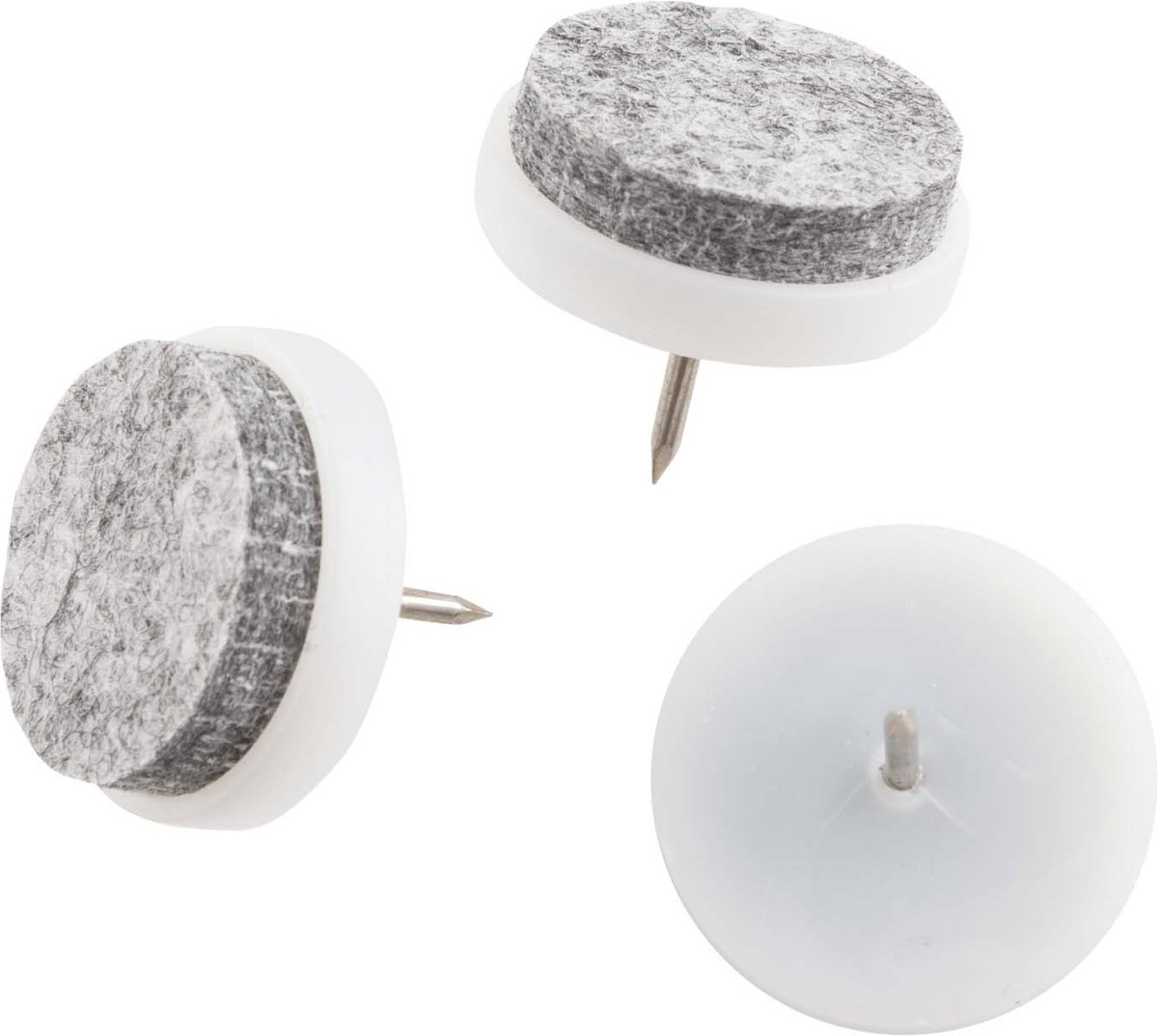 meubel vilt glijder 28 mm. Grijs. 4 stuks stoel-doppen. Bescherming voor stoelpoten. diverse merken.