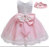 jurkje meisjes baby kerst luxe roze wit