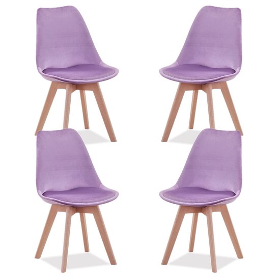 Loft Home Set van 4 stoelen | Set | Houten Voeten | Fluweel | Interieur |  Design |... | bol.com