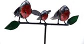 Floz tuinsteker roodborst - vogelbeeld - gerecycled metaal - fairtrade
