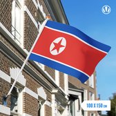 Vlag Noord-Korea 100x150cm - Glanspoly