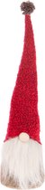 Gnome fabric kabouter - 13x11x52cm - rood met zwart muts