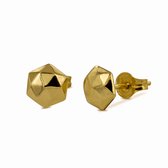 New Bling 9NBG-0386 Gouden Oorknopjes - Dames - Hexagon - Facet - 5 mm Doorsnee - 14 Karaat - Goud